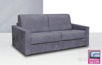 Divano letto Grafi - Microfibra grigio