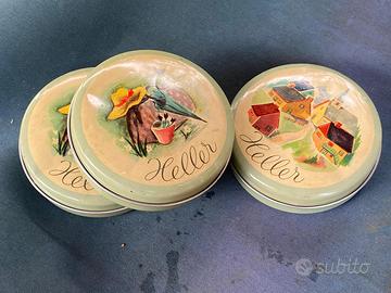 3 scatole latta vintage caramelle Heller