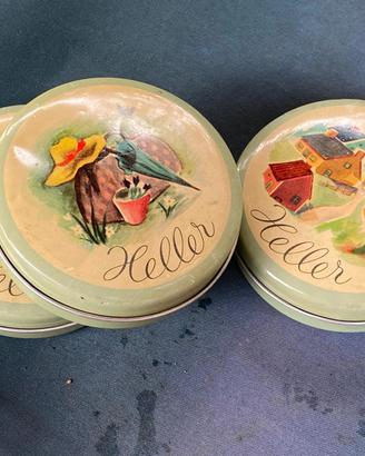 3 scatole latta vintage caramelle Heller