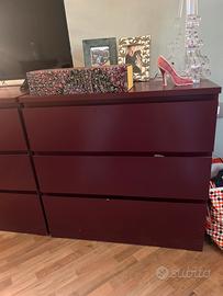 Cassettiere MALM IKEA color Vinaccia