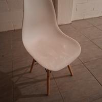 set 6 sedie plastica bianca