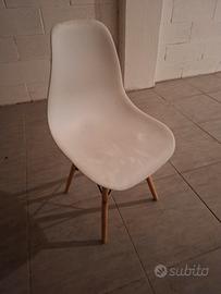 set 6 sedie plastica bianca