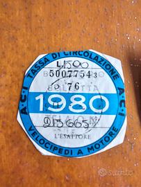 LOTTO 3 BOLLO ACI  MOTO CICLOMOTORE ANNI 80, 81,