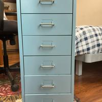 Mobiletto ufficio con rotelle in metallo compatto