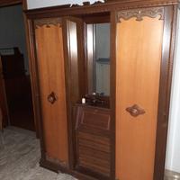 Mobile guardaroba legno massello specchio/cassetti