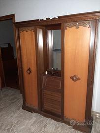 Mobile guardaroba legno massello specchio/cassetti