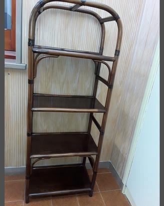 libreria in  vimini colore noce