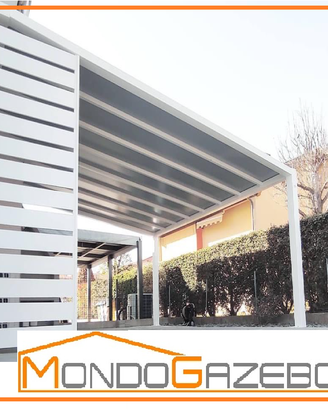 Pensilina su misura in acciaio e telo PVC gazebo