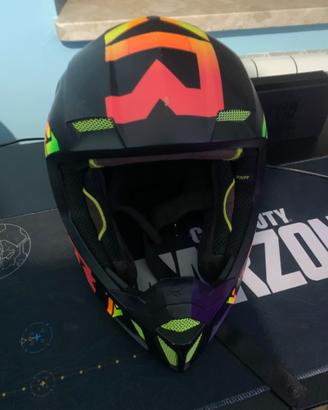 Casco motocross FXR Racing -grafica colorata