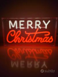 insegna scritta led effetto neon Natale