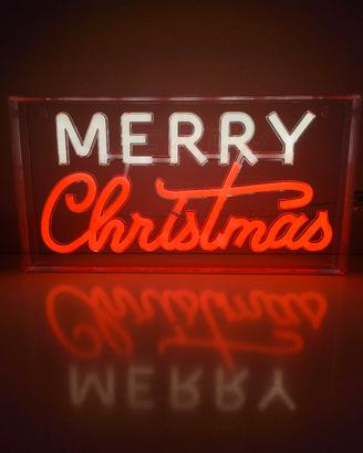 insegna scritta led effetto neon Natale