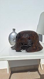 Elmetto + Borraccia tedesca ww2