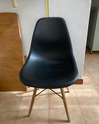 4 sedie pvc e legno