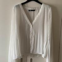 Blusa bianca Zara plisset