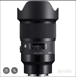 sigma art 20mm f. 1,4 attacco nikon