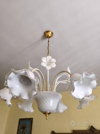 Lampadario vintage in vetro
