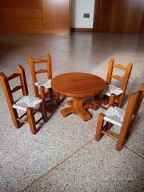 Set miniatura tavolo+sedie