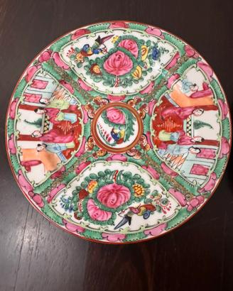 Coppia Piatti Cinesi “Rose Medallion” Porcellana