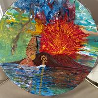 Tamburello dipinto a mano