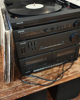 Giradischi stereo Philips vinile radio cassetta