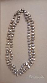 Collana argento con perle barocche