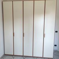 Armadio 5 Ante Legno Bianco 65 x 230 x 250