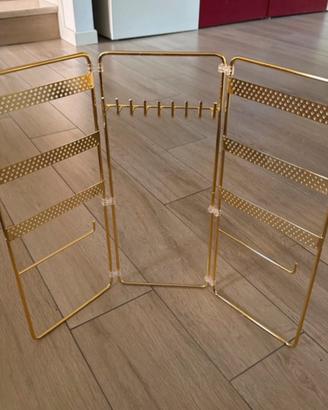 Portagioie pieghevole color oro-organizer gioielli