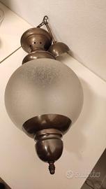 Lampadario palla di vetro vintage