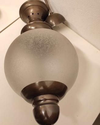 Lampadario palla di vetro vintage
