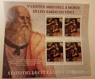 Francobolli vaticani 5°centenario morte Leonardo
