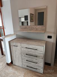 Mobile ingresso con specchio stile moderno/rustico