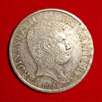 Piastra 120 grana 1835 NC, Ferdinando II, patinata