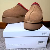 Scarpe Ouyé pelle scamosciata crosta camel