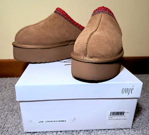 Scarpe Ouyé pelle scamosciata crosta camel