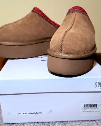 Scarpe Ouyé pelle scamosciata crosta camel