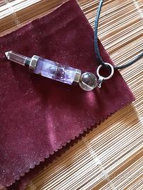 Ciondolo Ametista Cristallo Rocca Arg.925 del'900