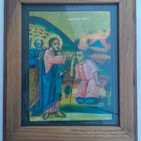 vecchio quadretto con cornice in legno 