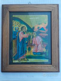 vecchio quadretto con cornice in legno 