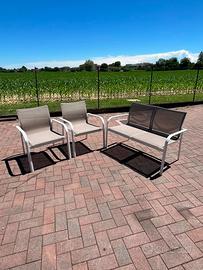 Set da giardino in alluminio bianco / beige