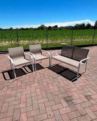 Set da giardino in alluminio bianco / beige