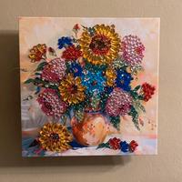 Quadro luminoso con vaso di fiori