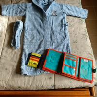 accappatoio bambino + portafoglio e portatutto