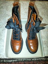 STIVALETTO IN PELLE ROSSO MATTONE DA DONNA