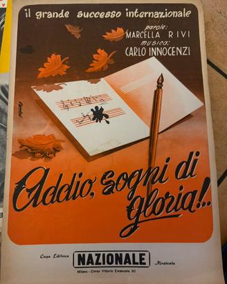 Spartito originale Addio sogni di gloria