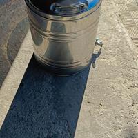 bidone in acciaio inox per olio