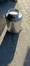 bidone in acciaio inox per olio