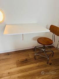 NORBERG Tavolo a ribalta da parete, bianco, 74x60