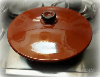 Coperchio terracotta smaltata con pomolo Ø 17/18cm