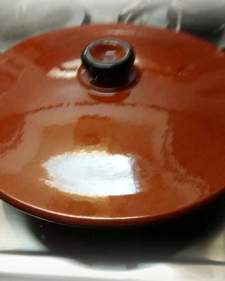 Coperchio terracotta smaltata con pomolo Ø 17/18cm