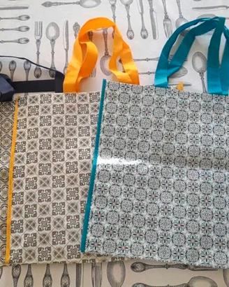 Set 3 shopper stile fantasia maioliche azulejos